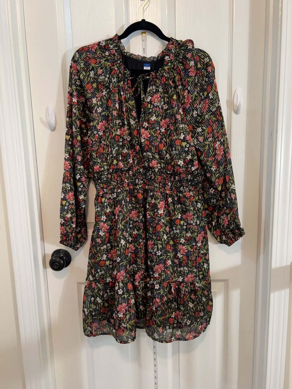 Old Navy Floral Smocked Long Sleeve Mini Dress (L)